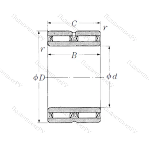 Подшипник игольчатый радиальный NAFW 304526 от производителя  NSK Подшипник игольчатый радиальный NAFW 304526 от производителя  NSK