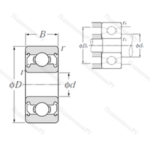 Подшипник шариковый радиальный RA 4ZZ