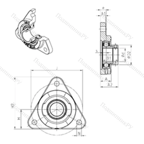 Подшипниковый узел шариковый радиальный ESFTE 203 от производителя  SNR