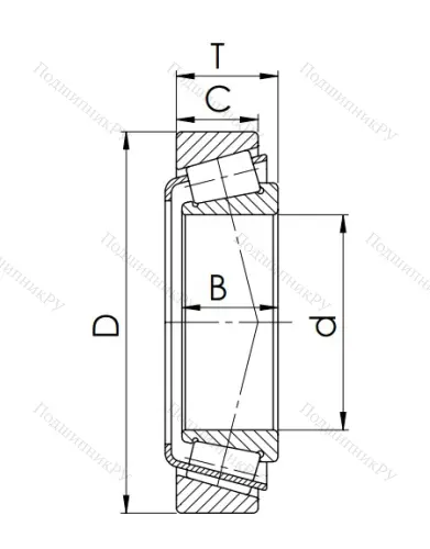Конический роликовый подшипник 33116 (3007716) в Архангельске