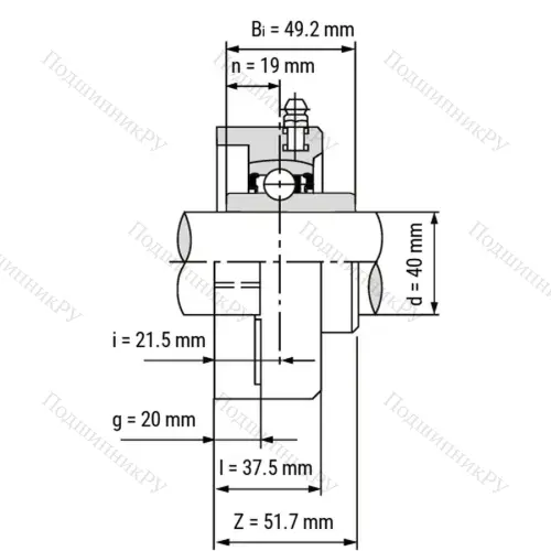 Подшипниковый узел SS-UCFLPL 208-B - Вал: 40 мм от производителя  LPZ
