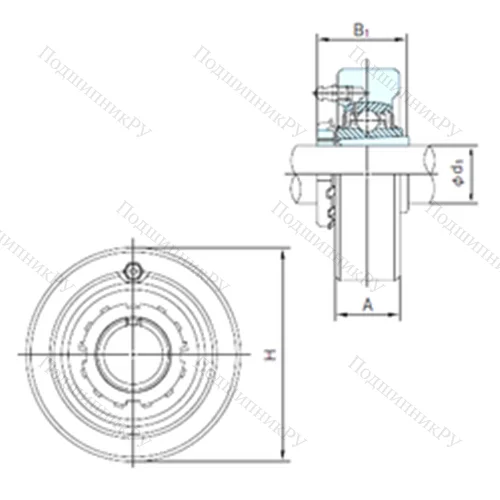 Подшипниковый узел шариковый радиальный UKC 311+H 2311 от производителя  NACHI