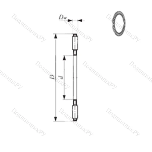 Подшипник игольчатый упорный NTB 100135 от производителя  IKO