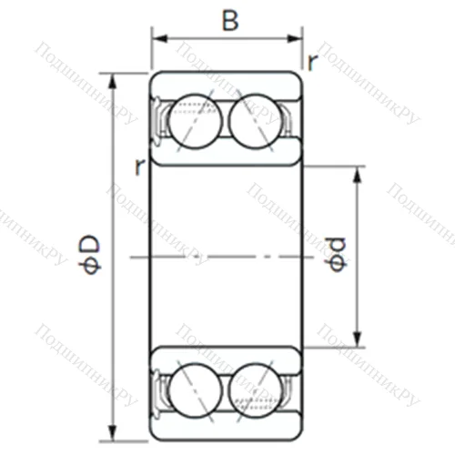 Подшипник шариковый радиально-упорный 5204ANS