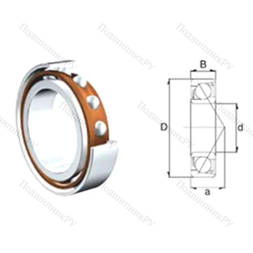 Подшипник шариковый радиально-упорный 7308B-2RS от производителя  ZEN