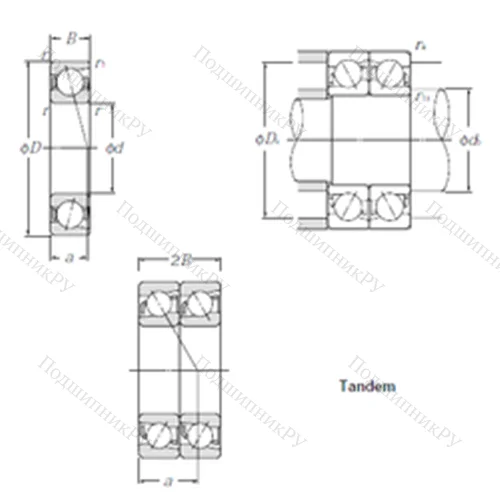 Подшипник шариковый радиально-упорный 7318DT