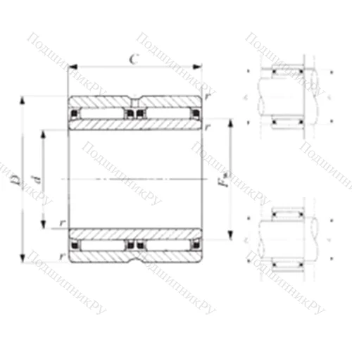 Подшипник игольчатый радиальный NAFW 304526 от производителя  IKO Подшипник игольчатый радиальный NAFW 304526 от производителя  IKO