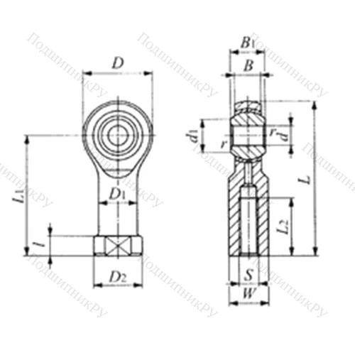 Подшипник скольжения сферический PHSB 3 от производителя  IKO