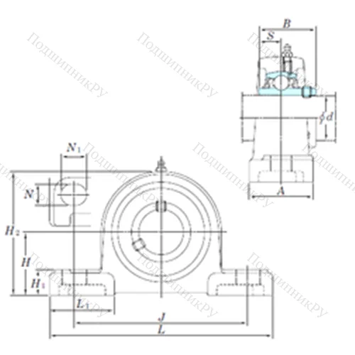 Подшипниковый узел шариковый радиальный UCP 210-30SC