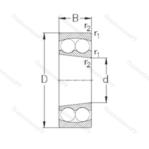 Подшипник шариковый радиальный самоцентрирующийся 2216-K от производителя  NKE Подшипник шариковый радиальный самоцентрирующийся 2216-K от производителя  NKE