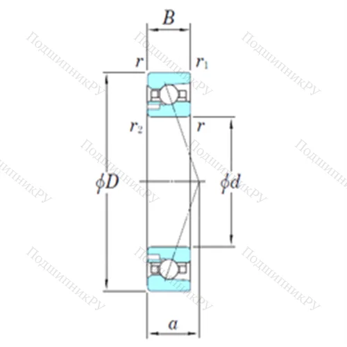 Подшипник шариковый радиально-упорный 3NCHAD 019CA