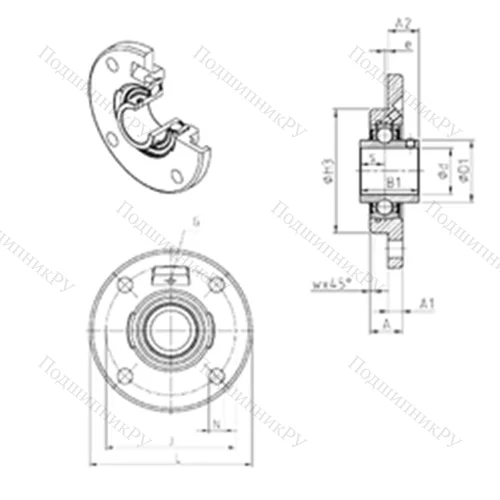 Подшипниковый узел шариковый радиальный UCFCE 204 от производителя  SNR