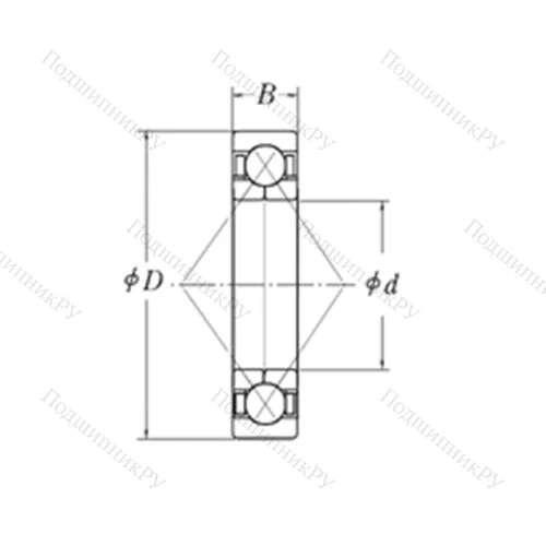 Подшипник шариковый радиально-упорный с четырёхточечным контактом QJ 1022 от производителя  CYSD Подшипник шариковый радиально-упорный с четырёхточечным контактом QJ 1022 от производителя  CYSD