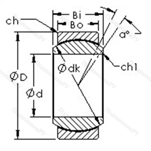 Подшипник скольжения сферический GE 40N