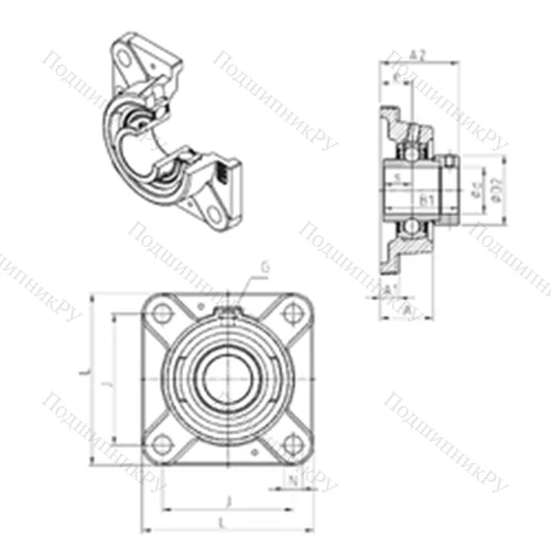 Подшипниковый узел шариковый радиальный EXFE 203 от производителя  SNR
