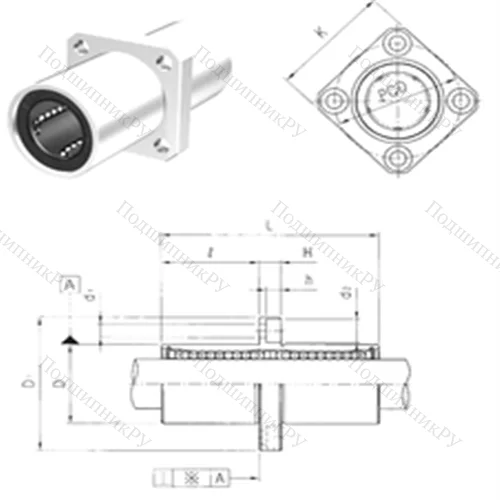 Подшипник шариковый линейный LMEKM 30 от производителя  Samick