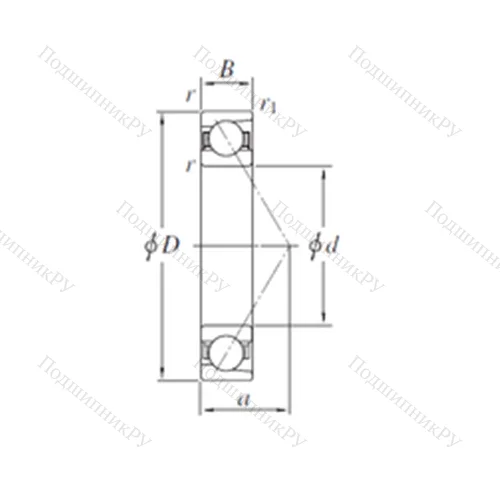 Подшипник шариковый радиально-упорный AC 302335B