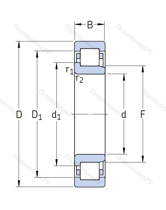 Роликовый цилиндрический подшипник NJ 210 ECP/C 3 от производителя  SKF