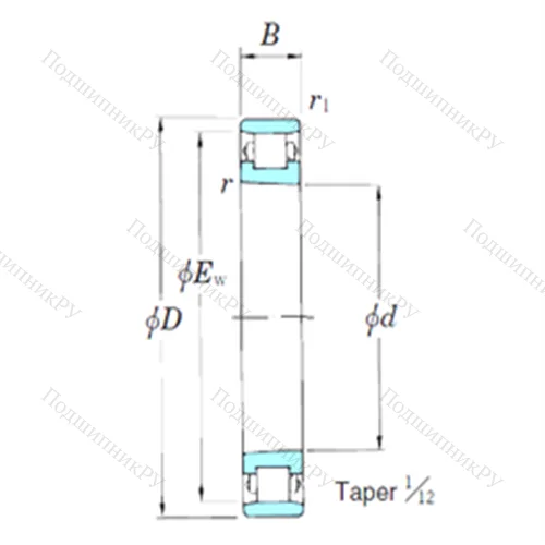 Подшипник роликовый радиальный 3NCN 1024K