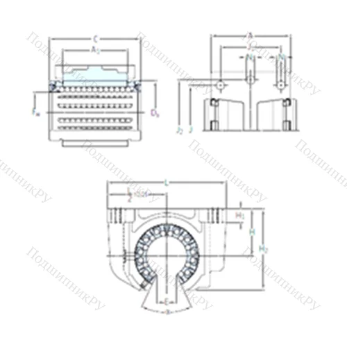 Подшипник шариковый линейный LUCT 40 BH-2LS от производителя  SKF