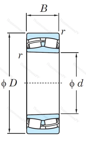 Сферический роликовый подшипник с конической посадкой на вал 22311 RZKW 33 от производителя  KOYO