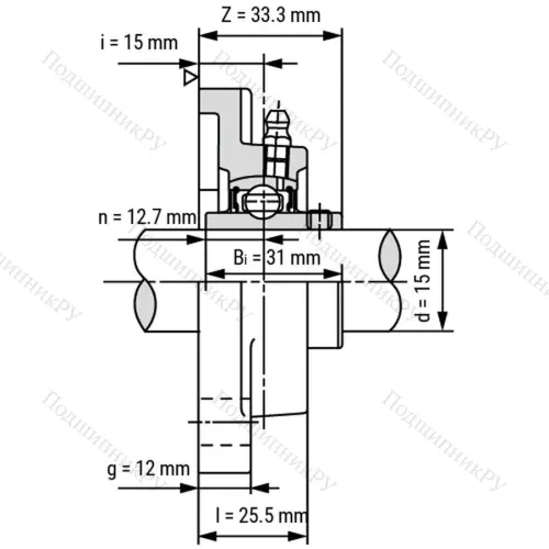 Подшипниковый узел SS-UCF 202 - Вал: 15 мм от производителя  LPZ