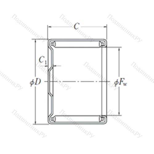 Подшипник игольчатый радиальный MF-2012 от производителя  NSK Подшипник игольчатый радиальный MF-2012 от производителя  NSK