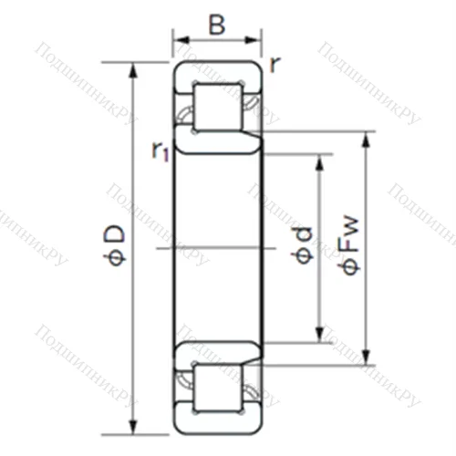 Подшипник роликовый радиальный NJ 317 E