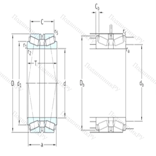 Подшипник роликовый радиально-упорный спаренный 32938T 102/DB 31 от производителя  SKF