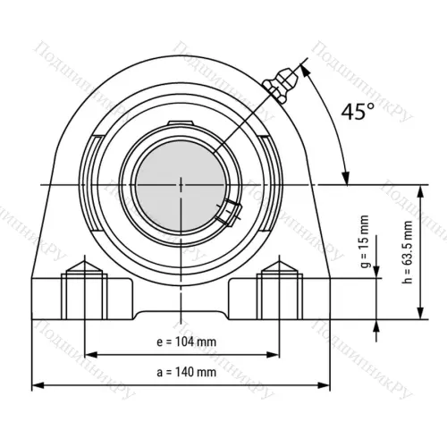 Подшипниковый узел UCPA 211 - Вал: 55 мм от производителя  LPZ