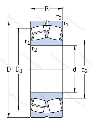 Сферический роликовый подшипник 21314 E C 3 от производителя  SKF