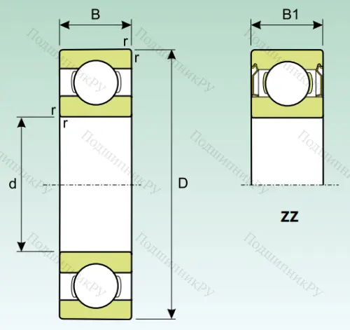 Миниатюрный шариковый подшипник MR 104 ZZ (L 1040 ZZ) в Архангельске