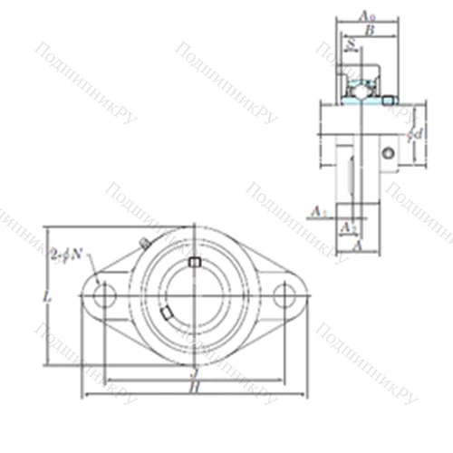 Подшипниковый узел шариковый радиальный UCFL 318-56 от производителя  KOYO