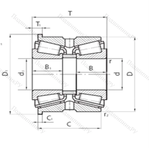 Подшипник роликовый радиально-упорный 57518/TR 1312/IYD
