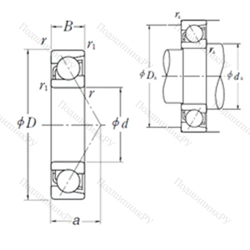 Подшипник шариковый радиально-упорный 7219 A