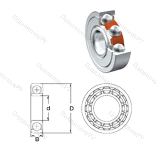 Подшипник шариковый радиальный 608-2Z.T 9H.C 3