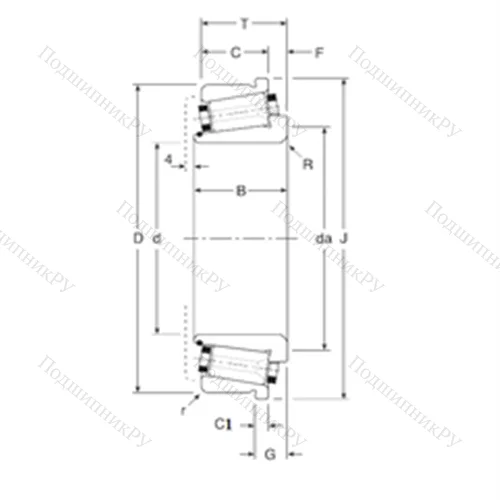 Подшипник роликовый радиально-упорный 101038X/101080C от производителя  Gamet