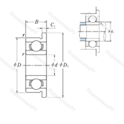 Подшипник шариковый радиальный FR 1 от производителя  FBJ