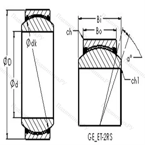 Подшипник скольжения сферический GE 40ET-2RS