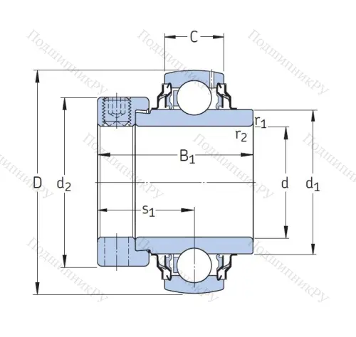 Корпусный подшипник YEL 208-2RF/VL 065 в Архангельске