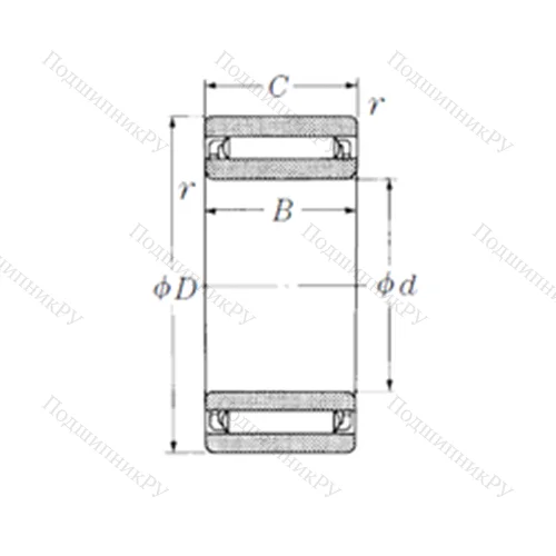 Подшипник игольчатый радиальный NAF 203517 от производителя  NSK Подшипник игольчатый радиальный NAF 203517 от производителя  NSK