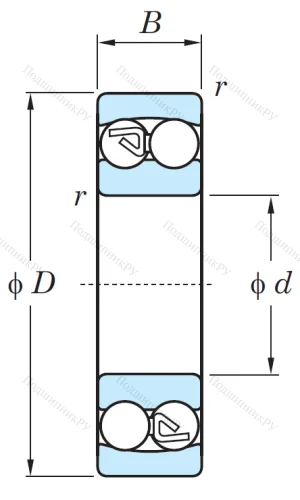 Двухрядный шариковый подшипник 1202 от производителя  KOYO