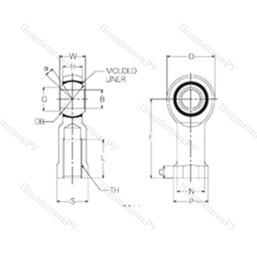 Подшипник скольжения сферический RBM 18