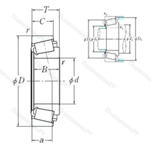 Подшипник роликовый радиальный LM 377449/LM 377410 от производителя  NSK