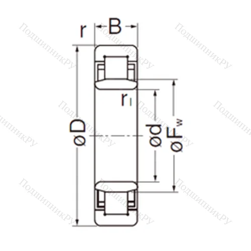 Подшипник роликовый радиальный NU 208EG