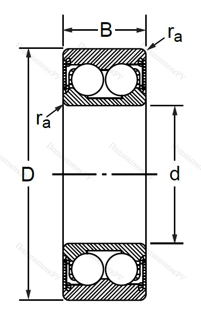 Радиально-упорный шариковый подшипник 3056303 2RS (3303 A 2RSTN) в Архангельске