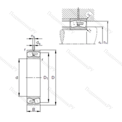 Подшипник роликовый радиальный самоцентрирующийся 23064-E 1A-MB 1 от производителя  FAG