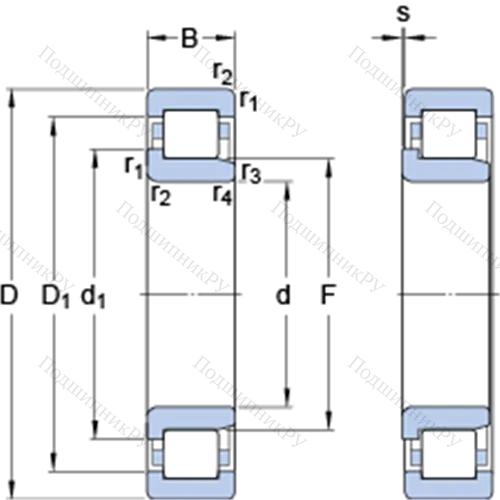 Однорядные цилиндрические роликоподшипники NJ 310 ECML