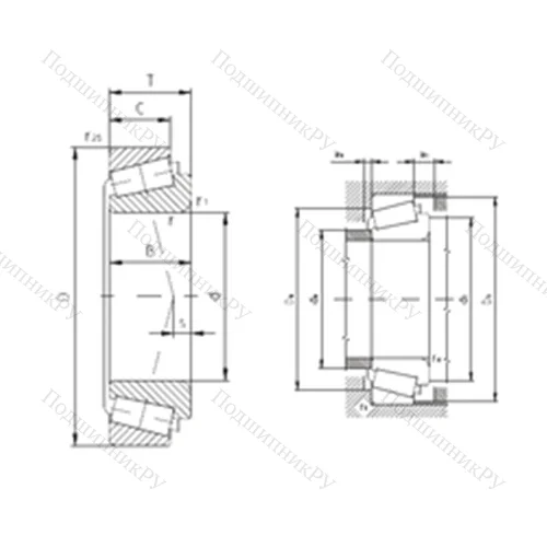 Подшипник роликовый радиально-упорный K-LM 11749/K-LM 11710
