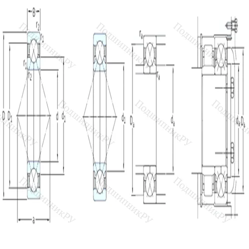 Подшипник шариковый радиально-упорный с четырёхточечным контактом QJ 211MA